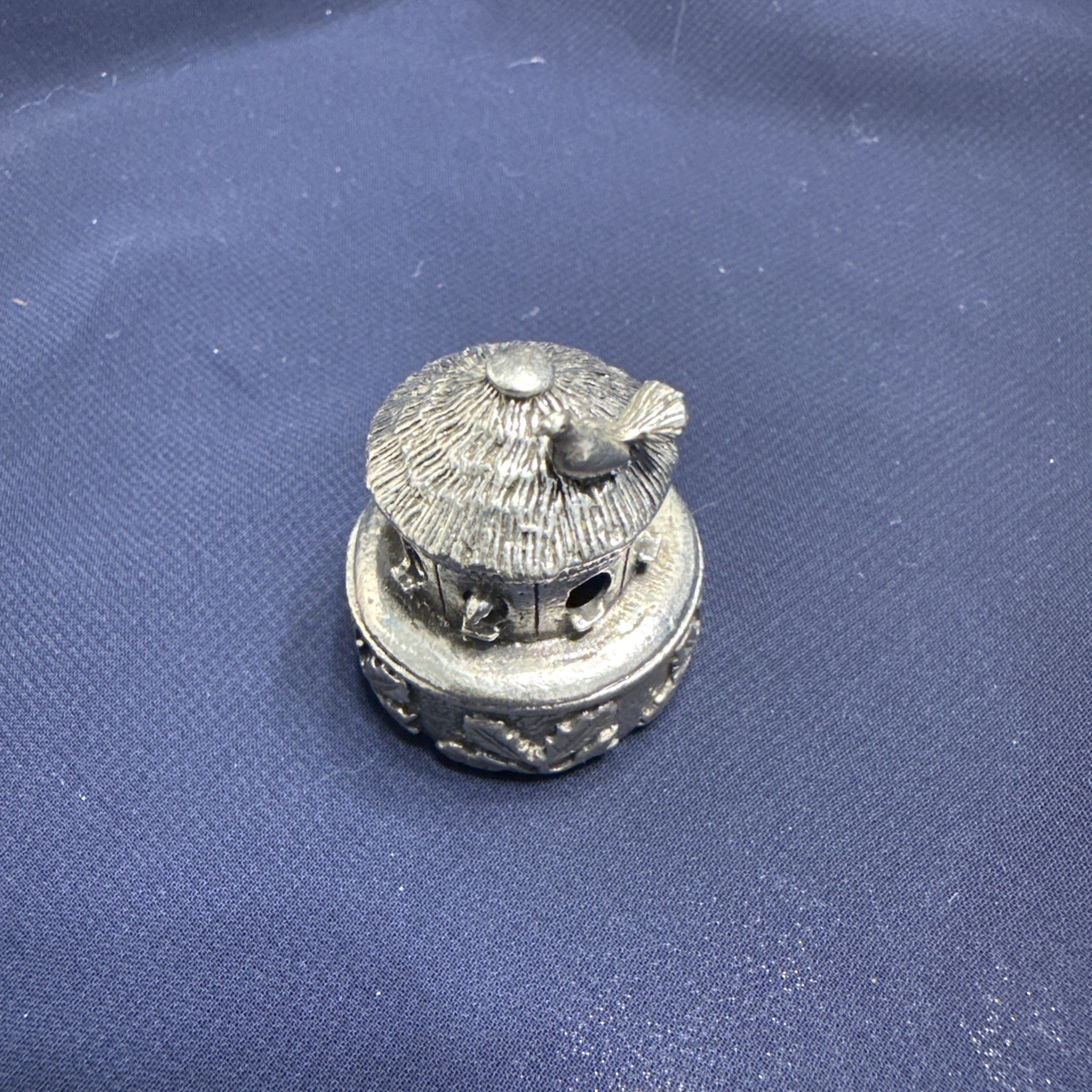 Woodsetton Pewter Tooth Fairy Box with Birdhouse Design Signed