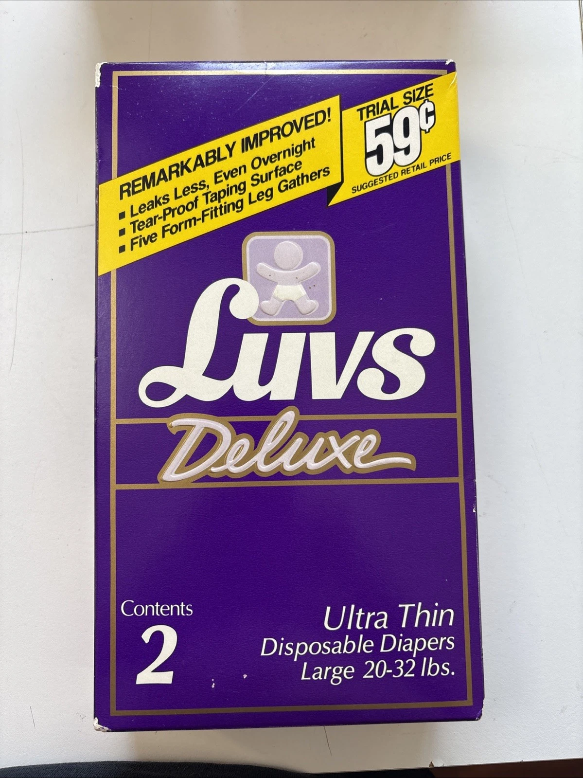 Vintage 1987 Luvs Deluxe Large Diapers Baby Trial Size (2 Diapers) - New
Opens in a new window or ta