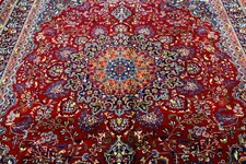 10X13 1940's MASTERPIECE ANTIQUE 200+KPSI HAND KNOTTED VEGETABLE DYE MASHADD RUG