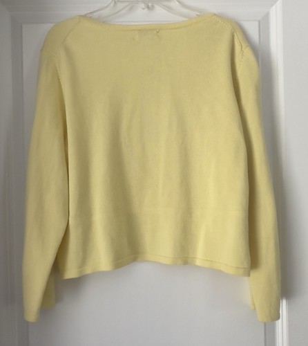 Lilly Pulitzer White Label Vintage Girls Pale Yellow Cardigan Shrug Size XL - Picture 4 of 4
