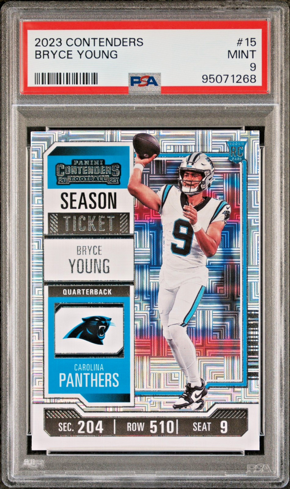 2023 Panini Contenders - Season Ticket Bryce Young #15 (RC) FOTL MOJO - PSA 9