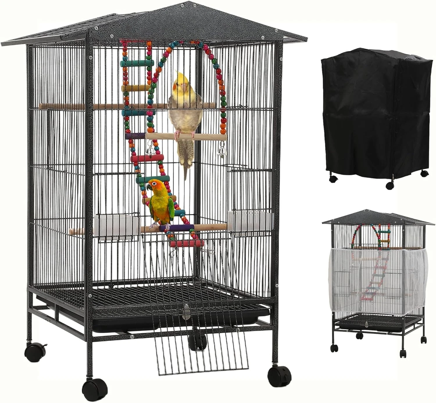 Large Parakeet Cage,Small Bird Cage,Cockatiel Cage Birds W/ Covers,Parrot Cage