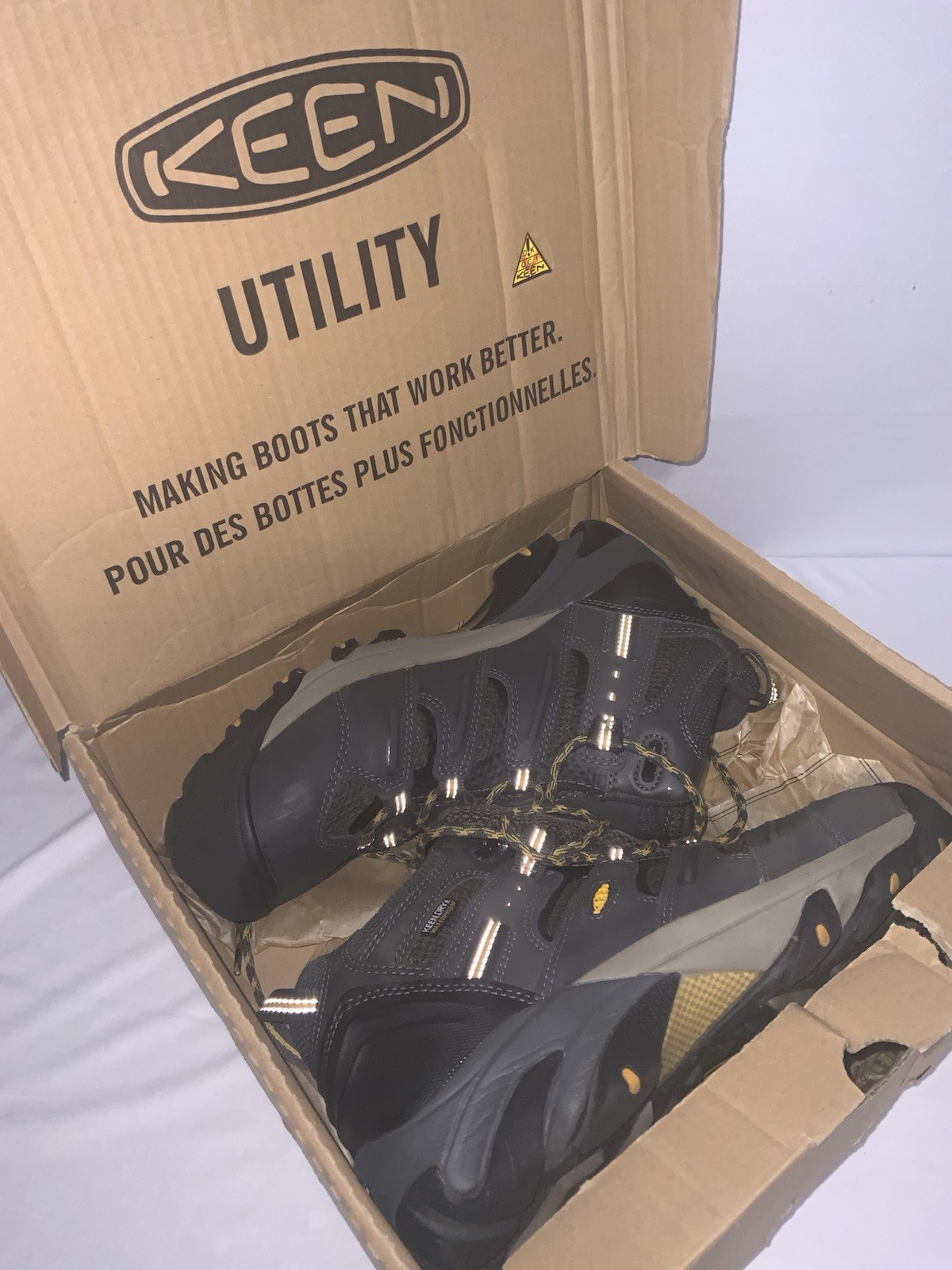 Scarpe KEEN Uomo Taglia 10D LANSING MID WP Punta Acciaio Impermeabili