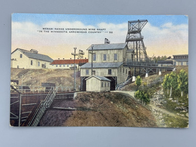 Vintage IRON ORE MINE Minnesota MESABI Range ARROWHEAD Country Postcard