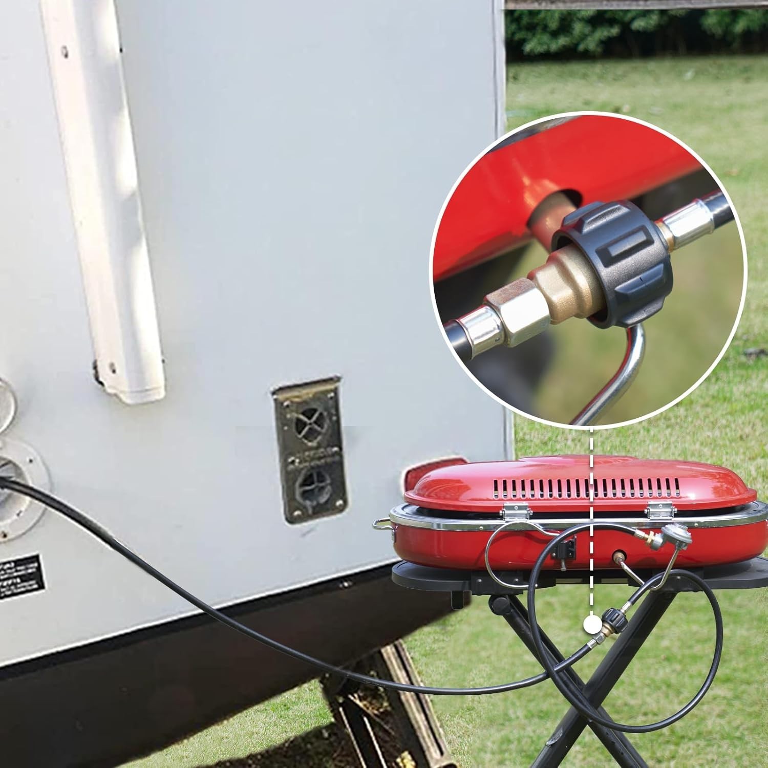 Propane Gas Fitting Adapter, QCC-1 and Female P.O.L. x 1/4'' Male Pipe Thread...