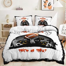 Pumpkin Lantern Happy Halloween Bat Elf Ghosts Doona Duvet Quilt Cover Bed Set