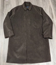 Canali Sport Jacket Brown Italy Overcoat Mens sz XL Hidden button front lined