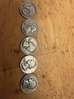 1951-1955 silver washington quarters lot of 5
