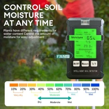 6 in1 Digital PH Soil Tester - Moisture, Fertility, Temperature and Light Meter