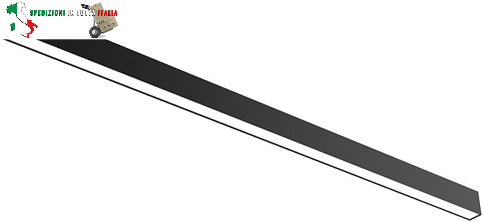 Lampada LED Camera Letto Nera | Striscia Lunga Soffitto Moderna