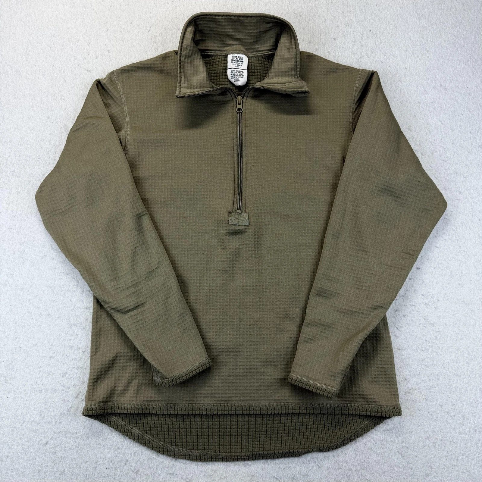 KCARC 1/4 Zip Pullover Mens Medium Green Midweight Cold Weather Gen III Fleece