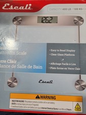 Escali Clear Glass Digital Bathroom Scale 400lb Capacity