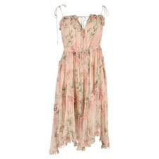 Zimmermann Prima Floral-Print Asymmetric Midi Dress in Multicolor Silk