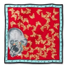 Vintage Cat Silk Scarf Toko Cat Watching a Spider - Metropolitan Museum of Art