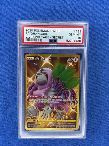 2020 POKEMON ORANGURU FULL ART GOLD RARE Vivid Voltage Secret #199 PSA 10