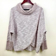 Calvin Klein Womens Top Sz L Oversized Lagenlook Coastal Cowl Beachy Tulip Wrap