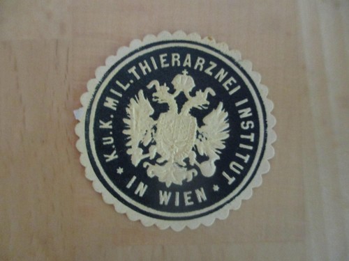 (3165) Siegelmarke - K.u.K. Mil. Thierarznei Institut in Wien