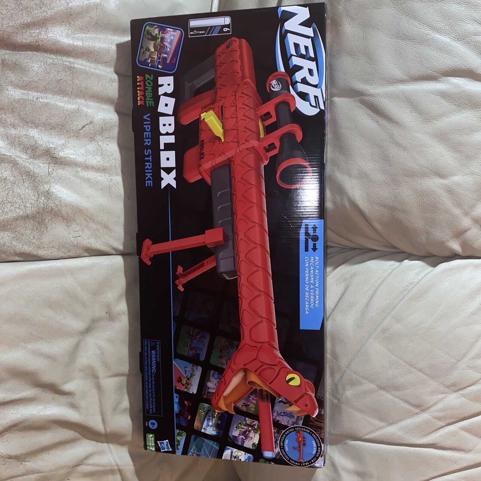  NERF Roblox Zombie Attack: Viper Strike Sniper-Inspired Blaster  with Scope, Code for Exclusive Virtual Item : Toys & Games