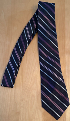 #ad PRONTO UOMO PLATINUM 100% SILK HAND MADE STRIPE TIE $14.24