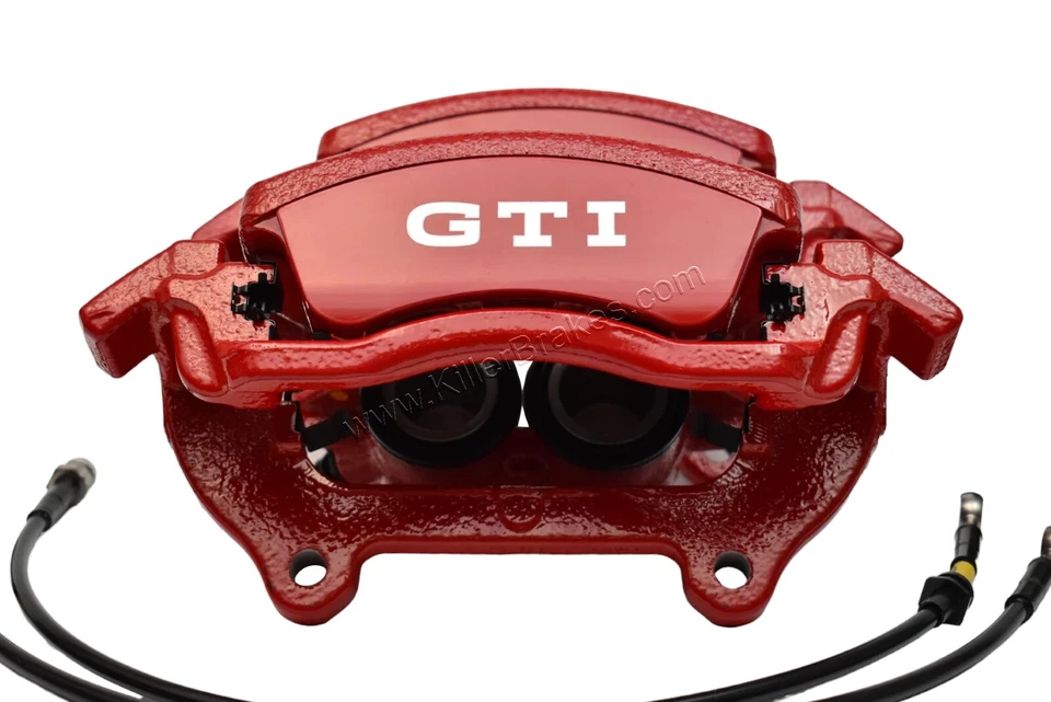Front Golf 8 GTI Clubsport 2piston Brake calipers 5WA615123D 5WA615124D Red - Image 4 of 4