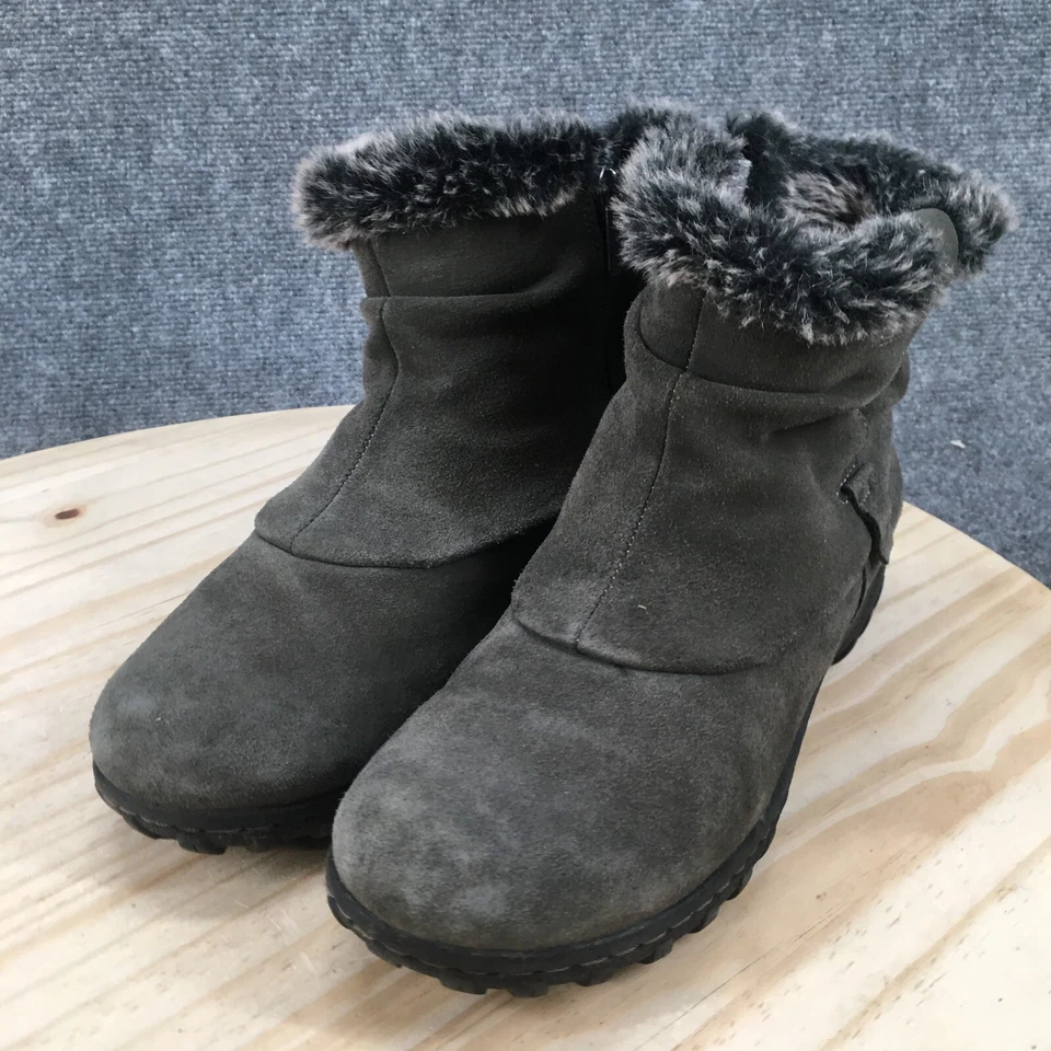 Khombu Waterproof Winter Boots Womens 9 M Catelyn Gray Leather Faux Fur Zip - Image 4 of 4