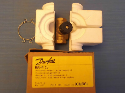 AN974-Danfoss ASV-M 15 Absperr Messventil Nr 003L8091 / 1/2'' Innengew. , kVS 1,6