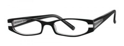 Calabria Vivid 902 Designer Blue Light Blocking Glasses in Black-White Oval 49mm