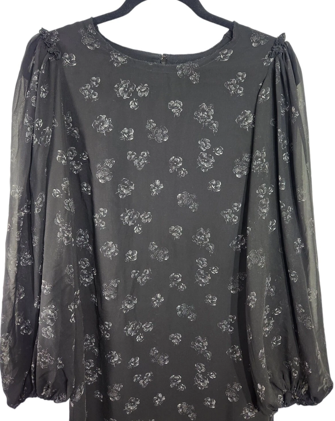 UNDERCOVER Abito nero floreale a maniche lunghe Victoria's Secret taglia 2