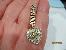 DIOR 1 ZIP PULL  charm 1 3/4 X 1/4 INCH , GOLD tone, JADIOR LOT  1