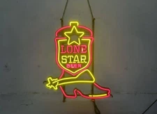Lone Star Beer Boot 26" X 23” LED Sign Lamp Beer Bar Artwork Hanging Decor