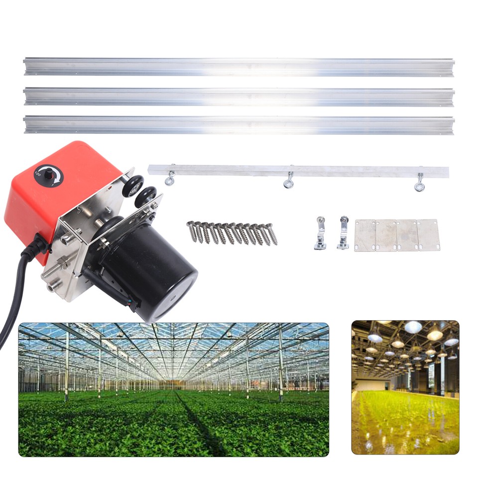 Plant Grow Light Rail Mover kit 3 Rails 3.3 M Light Mover Motor w/2
