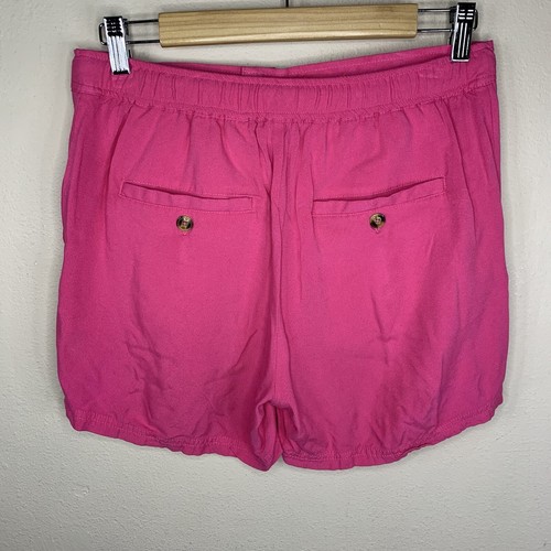 Fuchsia Pink Rayon Lightweight Shorts Elastic Waistband Size Small Barbiecore - Picture 3 of 7