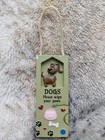 4" Dogs Please Wipe Your Paws Wall Hanging Plaque