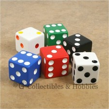 NEW Set of 6 Jumbo 25mm D6 Dice - Six Colors RPG D D Board Game 1 inch Large D6s