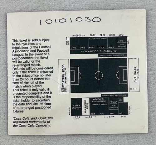 EFB 2009 03/07 Swindon Town v Milton Keynes Dons Football (Soccer) Ticket - Picture 2 of 2