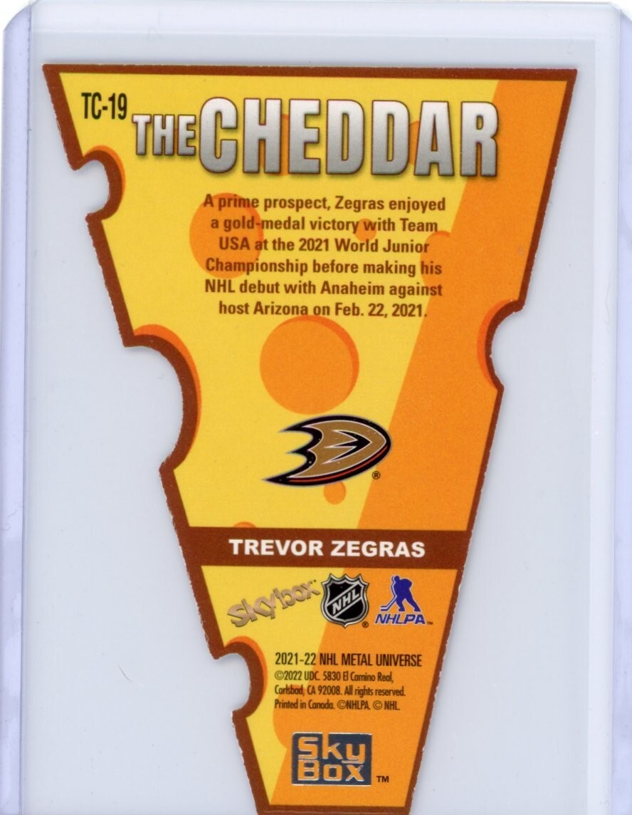 2021-22 Metal Universe Trevor Zegras Rookie RC The Cheddar