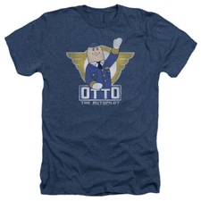 Airplane Otto Adult Heather T-Shirt Navy