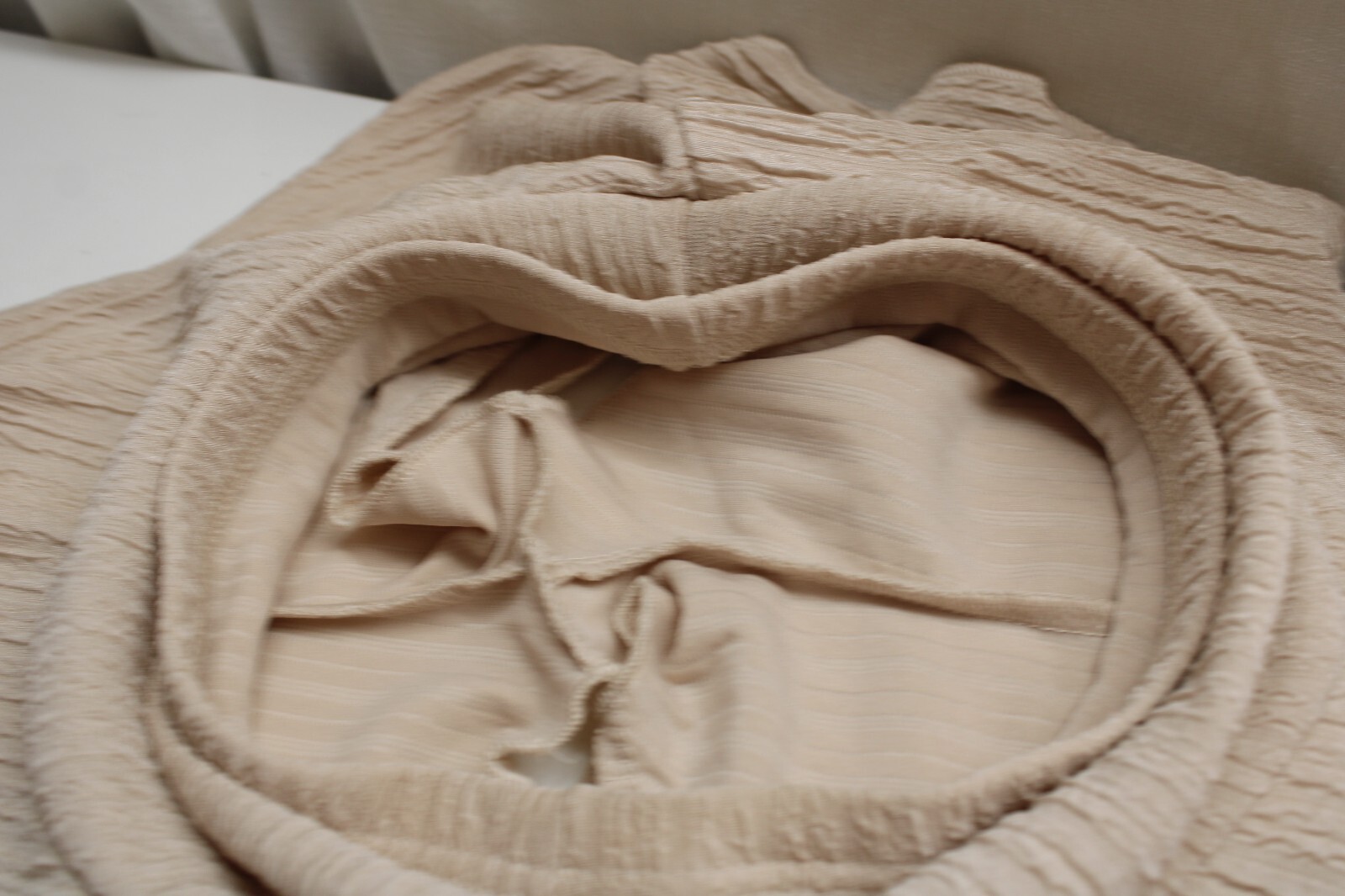 SHEIN Beige Textured Polyester Solid Elastic Wais… - image 4