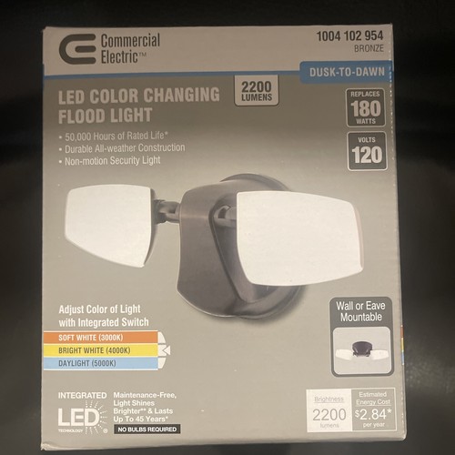 Commercial Elecric FT 90Watt Equivalent 2000Lumen 100Degree Bronze Flood Light - Picture 9 of 11
