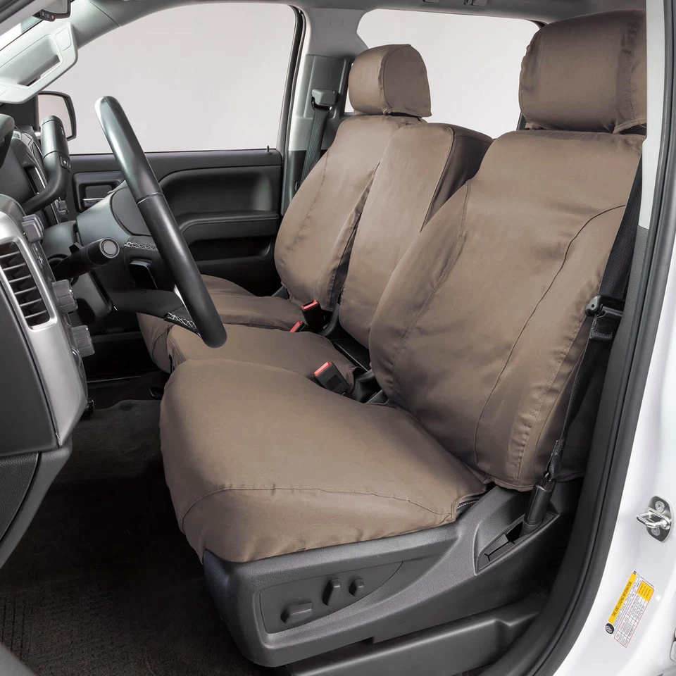 Silverado Suburban Tahoe Sierra Yukon 2010-14 ajuste personalizado cubierta de asiento delantero topo Foto 2 de 2