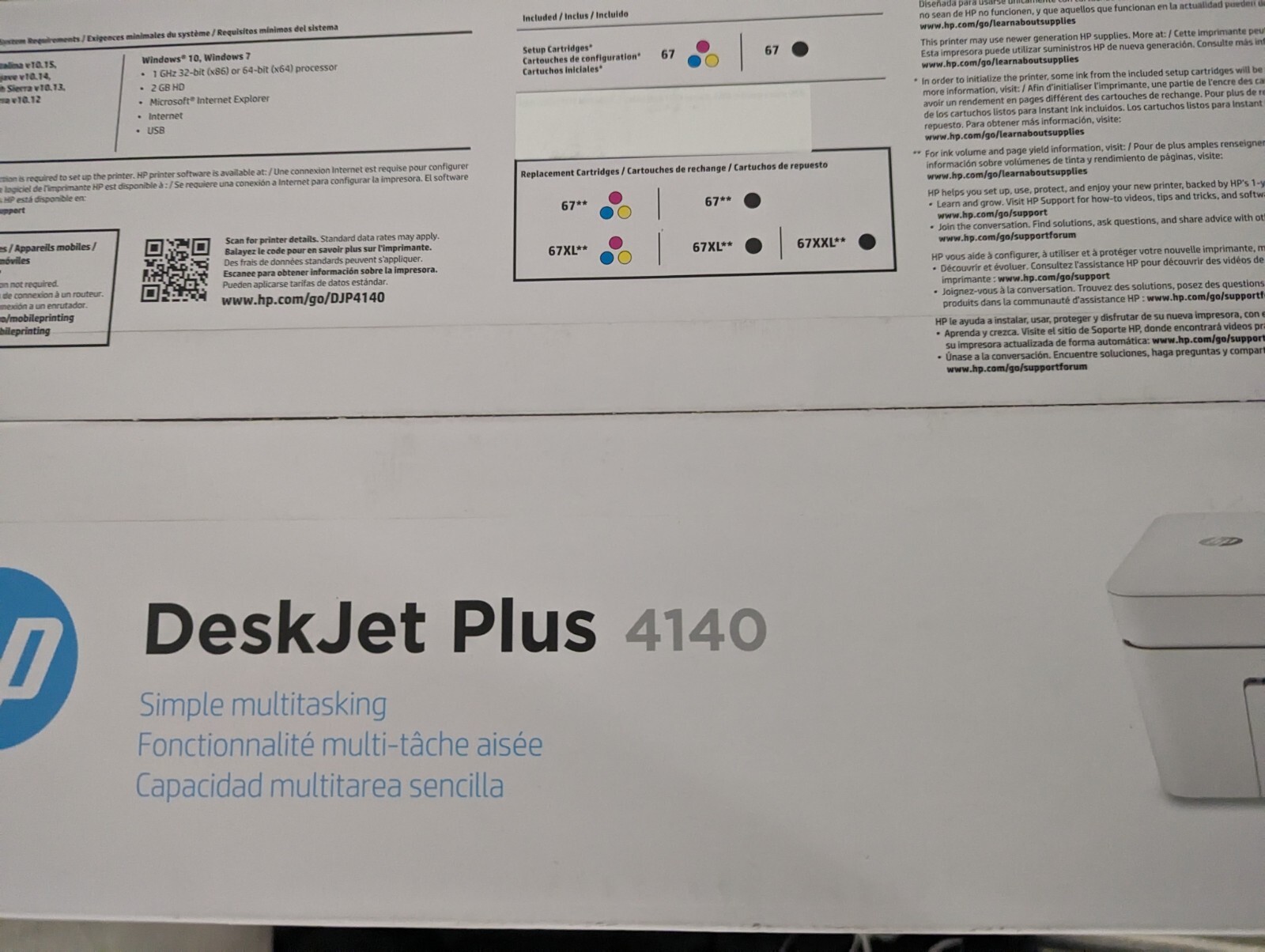 HP Deskjet Plus 4140 Allinone Wireless Color Printer new in box eBay