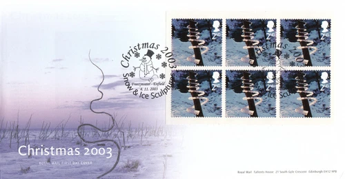 Christmas 2nd Booklet GB FDC Freezywater Enfield 2003 (108233)