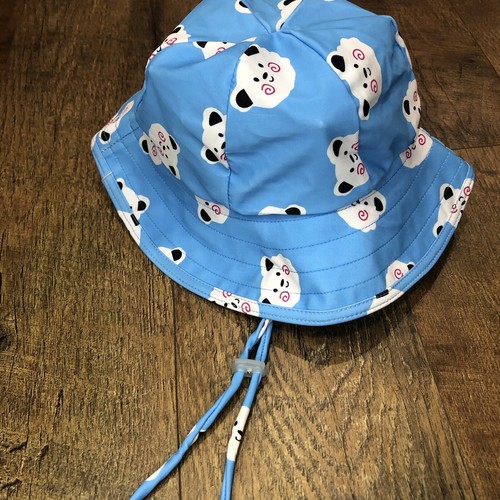 Kids Cartoon Swimsuit Rash Guard Bathing Suit Sun Hat Blue - Picture 4 of 6