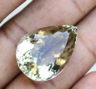 Natural Green Amethyst Pear Cut Loose Gemstone Lot 1 Pcs 19*27 MM 44.80 CT