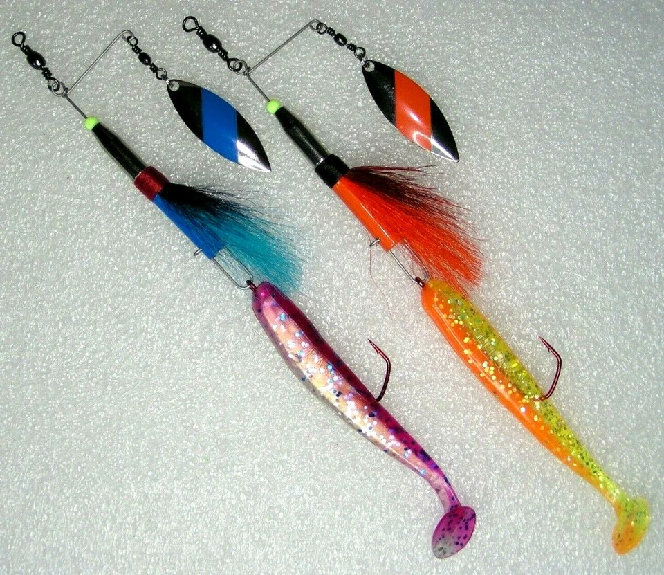 2 Spin Flyer,Streamer Spinner,Relax Gummifische, Spinnerbait, Zander,Hecht,Neu - Bild 2 von 3