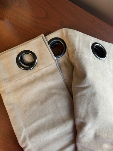 Coppia Tende Caffè Anatra Army Army Grommet 50x50 Grigio Nebbia - Foto 3 di 5