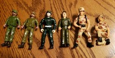 LOT OF 6 TOY MILITARY ACTION FIGURES 3 3/4'' TALL PRE-OWNED