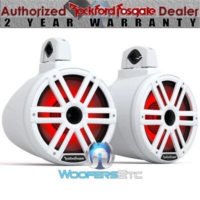ROCKFORD FOSGATE M2WL-10H WHITE 10" LIGHTS MARINE WAKEBOARD BOAT TOWER SPEAKERS