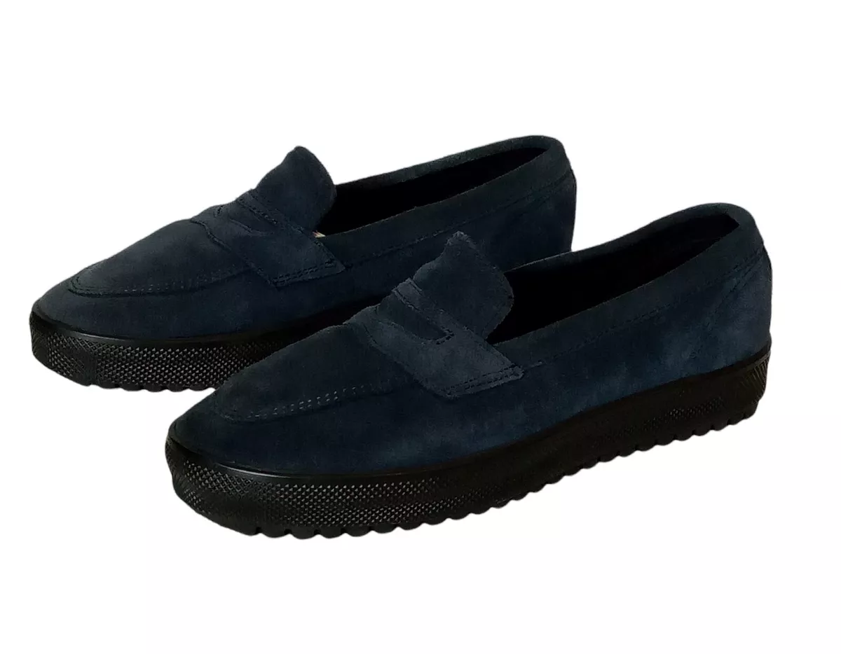 Navy penny loafers womens sale