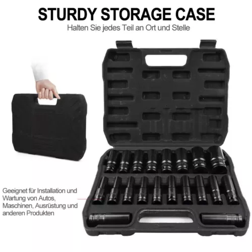 20x Deep Impact Socket Set 1/2 Inch Drive 6 Point Metric 8-32mm Heavy Duty Kits - Picture 6 of 14
